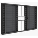 Ver imagem 1 de Veneziana 6 Folhas 1,00 X 1,20 Com Grade Alumínio Preto