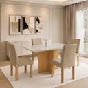 Ver imagem 1 de Conjunto de Mesa com 4 Cadeiras 120x80cm Carol e Espanha Cinamomo e Off White