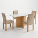 Ver imagem 2 de Conjunto de Mesa com 4 Cadeiras 120x80cm Carol e Espanha Cinamomo e Off White