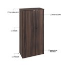 Ver imagem 5 de Armário Alto Fechado com 02 Portas 161,5x80x42cm Wlaf80 Nogal - Branco