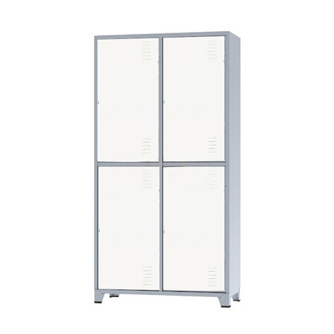 Roupeiro de Aço Insalubre 4 Portas Vestiário Nr 18/24 com Chave Branco