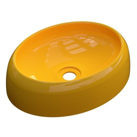 Cuba Pia De Apoio Para Banheiro Oval Capri Amarelo Mpozenato