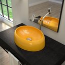 Ver imagem 4 de Cuba Pia De Apoio Para Banheiro Oval Capri Amarelo Mpozenato