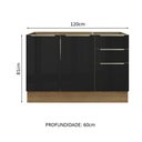 Ver imagem 3 de Balcão Gabinete de Pia Madesa Lux 120 cm 2 Portas 3 Gavetas (Sem Tampo) Rustic/Preto