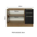 Ver imagem 4 de Balcão Gabinete de Pia Madesa Lux 120 cm 2 Portas 3 Gavetas (Sem Tampo) Rustic/Preto