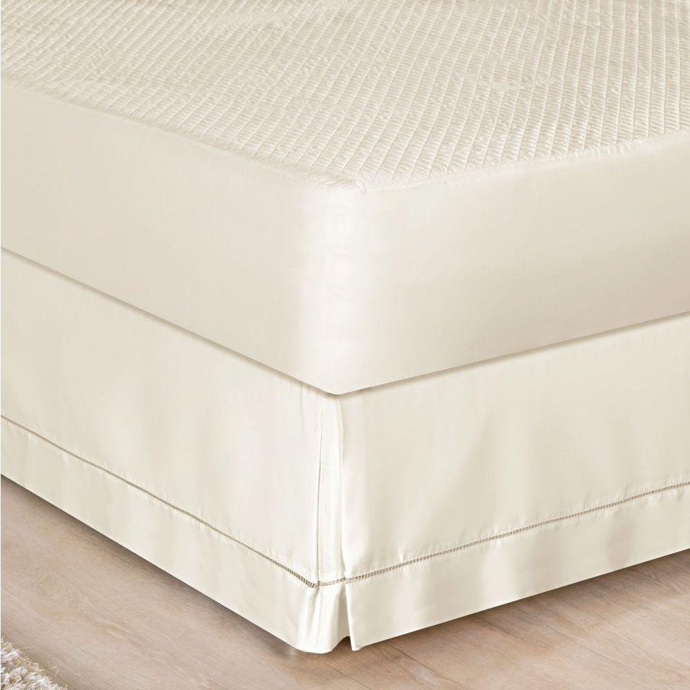 Saia para Cama Box Casal Padrão Ponto Palito 1 Peça Palha