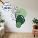 Ver imagem 3 de Adesivo Floral Boho Verde Estilo Nórdico 130x90 Minimalista Mod.02