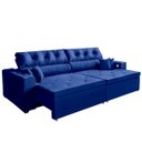 Ver imagem 1 de Sofá Usb, 5 Lugares Smart Retrátil, Reclinável, 3,02 Metros, Tecnologia de Carregamento 3 Portas Azu