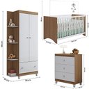 Ver imagem 6 de Conjunto Quarto Gutti Berço com Colchão Comoda Guarda Roupa Branco/amendoa