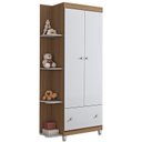 Ver imagem 5 de Conjunto Quarto Gutti Berço com Colchão Comoda Guarda Roupa Branco/amendoa