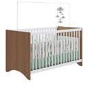 Ver imagem 3 de Conjunto Quarto Gutti Berço com Colchão Comoda Guarda Roupa Branco/amendoa