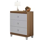 Ver imagem 4 de Conjunto Quarto Gutti Berço com Colchão Comoda Guarda Roupa Branco/amendoa