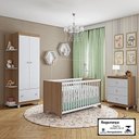 Ver imagem 2 de Conjunto Quarto Gutti Berço com Colchão Comoda Guarda Roupa Branco/amendoa