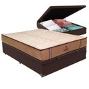 Ver imagem 1 de Cama Box com Baú Viúvo Bravus Molas Ensacadas Marrom Vtech