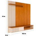 Ver imagem 3 de Painel Suspenso para Tv 65 Polegadas 1 Porta Correr Ariel Cinamomo/off White