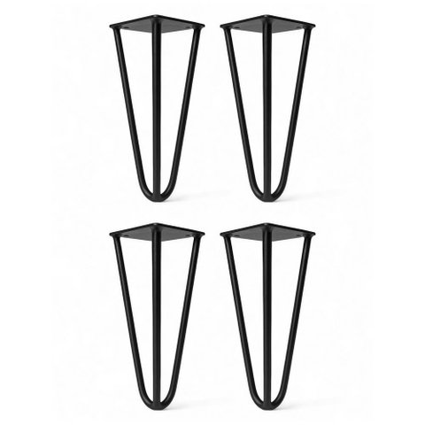 Kit 04 Pés Hairpin Legs 15cm Aramado de Aço Triplo para Móveis e Estofados - Abmaza