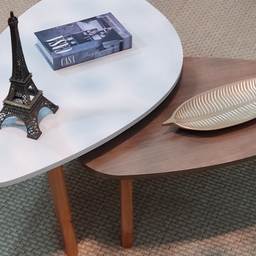 Conjunto Mesa de Centro Orgânica Paris Wood White - 4