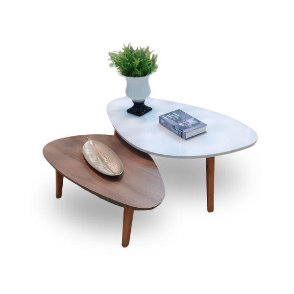 Conjunto Mesa de Centro Orgânica Paris Wood Off White