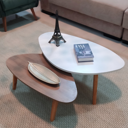 Conjunto Mesa de Centro Orgânica Paris Wood White - 3