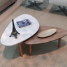 Conjunto Mesa de Centro Orgânica Paris Wood White - 2