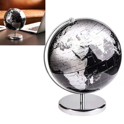 Globo Terrestre Musical Mapa Mundi Toca Musica Giratorio Enfeite Mesa Escritorio Decoração Quarto Sa