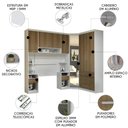 Ver imagem 2 de Guarda Roupa Solteiro Modulado Cp05 Taiga Branco/avelã L01 - Mpozenato