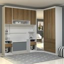 Ver imagem 1 de Guarda Roupa Solteiro Modulado Cp05 Taiga Branco/avelã L01 - Mpozenato