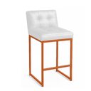 Ver imagem 6 de Banqueta Cozinha Alta com Encosto Industrial Kit 4 Bronze Lirina Pu C05 - D’Rossi