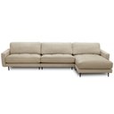 Ver imagem 2 de Sofá 4 Lugares com Chaise Direito Sala Living 316cm Logus L06 Couro Bege Areia - Lyam Decor