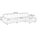 Ver imagem 4 de Sofá 4 Lugares com Chaise Direito Sala Living 316cm Logus L06 Couro Bege Areia - Lyam Decor