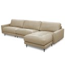 Ver imagem 5 de Sofá 4 Lugares com Chaise Direito Sala Living 316cm Logus L06 Couro Bege Areia - Lyam Decor