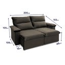 Ver imagem 3 de Sofá Retrátil Reclinável Paris 200cm Suede Velut com Molas Ensacadas - King House