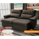 Ver imagem 1 de Sofá Retrátil Reclinável Paris 200cm Suede Velut com Molas Ensacadas - King House