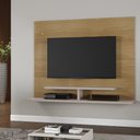 Ver imagem 2 de Painel Sion Com Prateleira 02 Nichos Para TVs De Até 56 Polegadas JCM Moveis Noronha/Off White