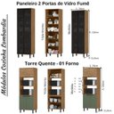 Ver imagem 5 de Cozinha Modulada Completa em Mdf 6 Peças Lombardia com Portas de Vidro 350cm - Cor Freijó Jade