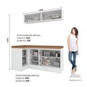 Ver imagem 4 de Lavanderia Modulada 05 Peças 100% MDF com Balcão Canto Reto Branco Hp/Nature Americana
