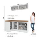 Ver imagem 3 de Lavanderia Modulada 05 Peças 100% MDF com Balcão Canto Reto e Tampo Branco HP/Nature Americana 