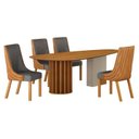 Ver imagem 1 de Mesa de Jantar Belle 1,80x1,00m Orgânica Cinamomo Off-white com Kit 4 Cadeiras para Mesa de Jantar B