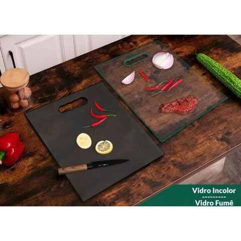 Tábua de Vidro Temperado para Carne Legumes Resistente Fume