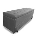 Ver imagem 1 de Puff Baú Sapateira Casal Bello Box Suede Cinza