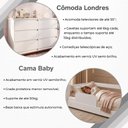 Ver imagem 4 de Kit Quarto Infantil Cama Montessoriana Baby + Roupeiro Ouro + Cômoda Londres 6 Gavetas - Branco