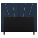 Ver imagem 2 de Cabeceira Cama Box Solteiro Dallas 90cm Veludo Azul - Desk Design
