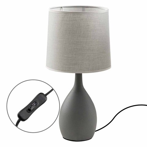 Abajur Luminária de Mesa Moderno C/ Cúpula Tecido Dct00540d Sindora St3097