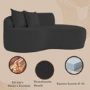 Ver imagem 5 de Sofá Feijão de Canto Curvado Elegante 2 Lugares Bouclé:bouclé Preto