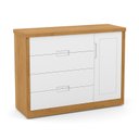Ver imagem 4 de Jogo de Quarto Infantil com Guarda Roupa 2 Portas de Correr e Cômoda Tutto New Branco Soft/Freijó -