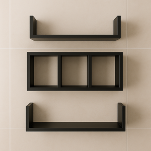 Nicho com 2 Prateleiras em U + 1 Nicho Colmeia Mdf