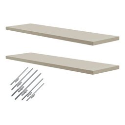 Kit 2 Prateleira Cinza Reta Lisa Suporte Invisível 70cm - 3