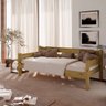 Sofa Cama de Madeira Maciça Cor Nogueira - 3