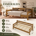 Ver imagem 2 de Sofa Cama Esmeralda New Nogueira em Madeira Maciça Pinus