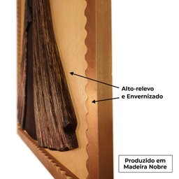 Quadro Painel Nossa Senhora Madeira Nobre em Alto Relevo Artesanal - 3